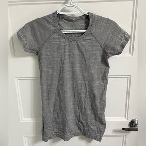 Cute stripped Lululemon workout shirt!